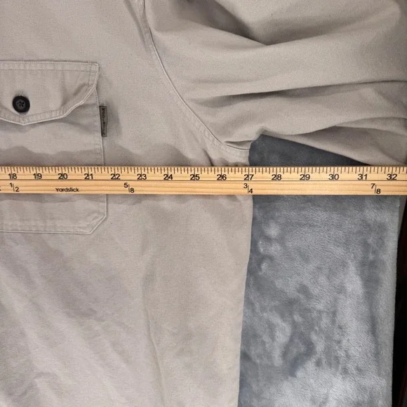 Woolrich Men's Plaid Lined Long Sleeve Button Up Shirt Tan Blue Size XL - Picture 4 of 8